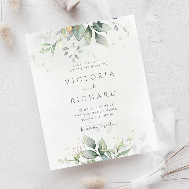 Verde Dourado De Orçamento Salve A Data (Criador carregado)