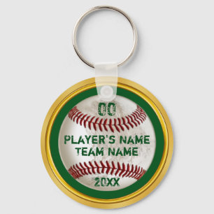 Verde e chaveiro personalizado ouro do basebol