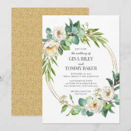 Verde e Dourado convite para o casamento floral br