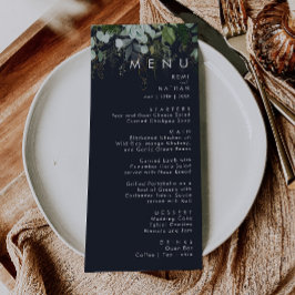 Verde e Folha Dourada | Menu de Janto de Casamento