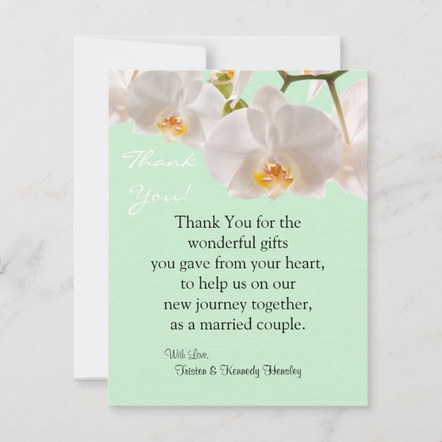 Verde e Orquídea de Cartões de agradecimentos PLAN (Frente)