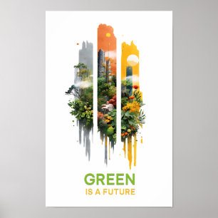 Verde é um futuro - Solarpunk Poster