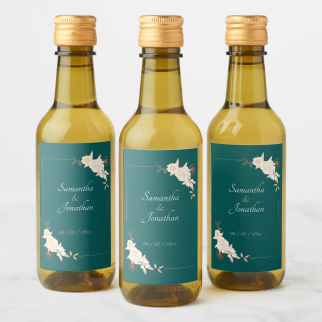 Verde Escuro com Casamento de Rosas (Garrafas)