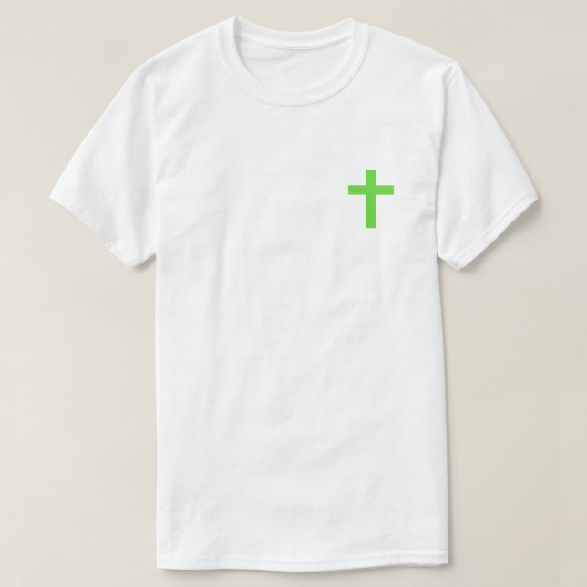 Verde Eu Acredito Em Jesus T-Shirt (Frente do Design)