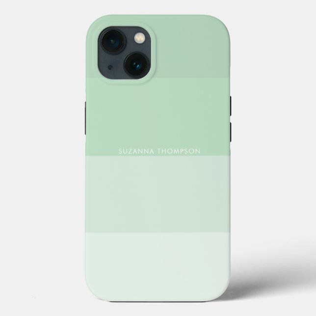 Verde-Faixa Horizontal Moderna Pastel Sage (Verso)