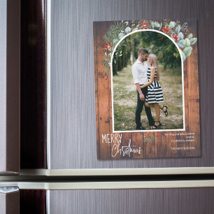 Verde Feliz Arco de Natal Foto Cereja Madeira