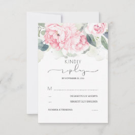 Verde Floral Cor-de-Rosa Espalha Casamento RSVP