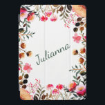 Verde Floral Elegante de Aquarela Personalizado<br><div class="desc">Esta elegante capa de ipad floral, personalizada com o nome de sua escolha, é perfeita para aqueles que amam um toque de beleza inspirada na natureza em seus acessórios. O design apresenta uma disposição deliciosa de cor-de-rosa, pêssego e folhagem verde, criando um quadro suave e sofisticado em torno do nome...</div>