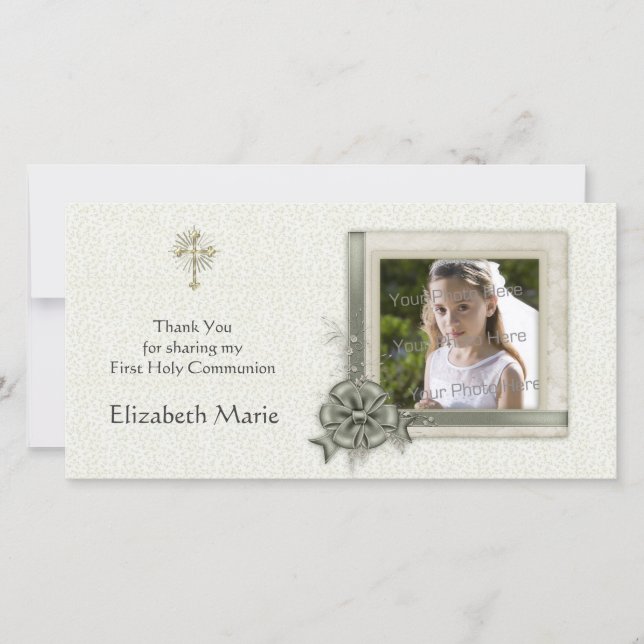 Verde Floral, Quadro Ornamentado, Cartão com fotos (Frente)