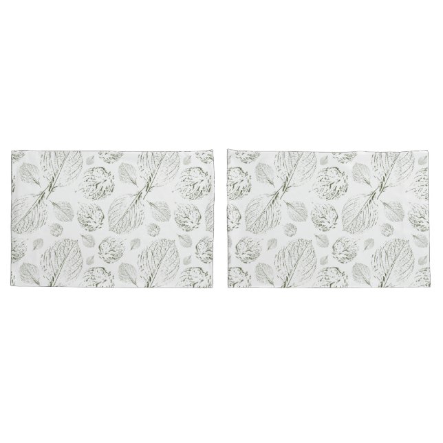 Verde Folhas texturizadas simples padrão moderno (Verso - conjunto)