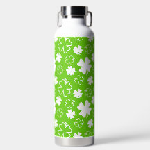 VERDE LIMÃO COM TREVOS IRLANDESES BRANCOS