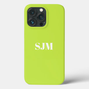 Verde limão de nome de monograma personalizado mi