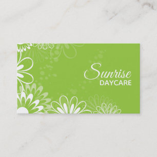 Verde limão e Cartão de visita Floral Branco