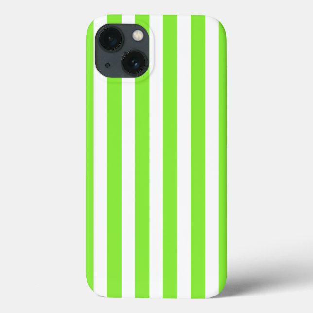 Verde limão e faixas brancas de doces Case-Mate iP (Verso)