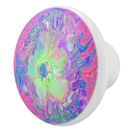 Verde limão Psychedelic Trippy e Hibiscus roxo