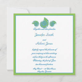 Verde limão Turquoise Seashell - Convite para Casa