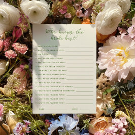 Verde manuscrito Quem conhece o melhor cartão da n