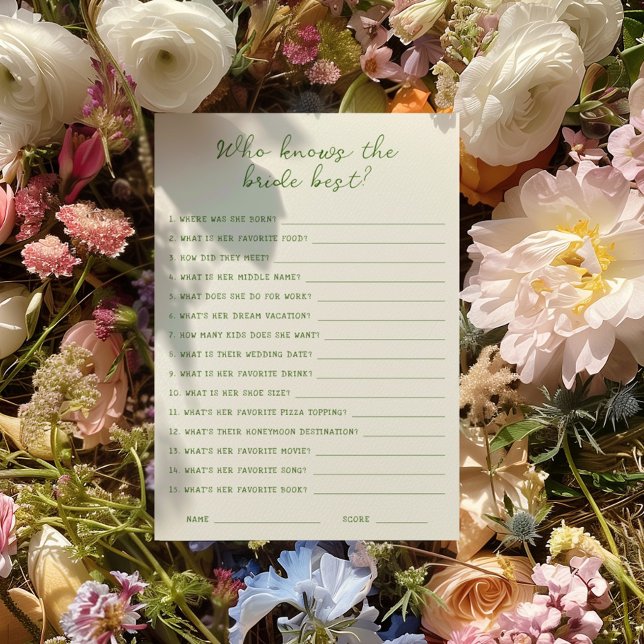 Verde manuscrito Quem conhece o melhor cartão da n (Criador carregado)