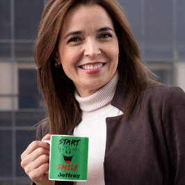 Verde-Mar Comece O Seu Dia Com Uma Caneca De Café 