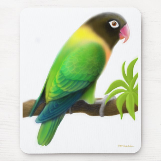 Verde mascarado Mousepad do Lovebird (Frente)