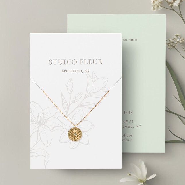 Verde Menta & Branco | Expositor Comercial Floral  (Criador carregado)