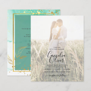 Verde Menta Dourado CASAMENTO Tinta Alcoólica Abst