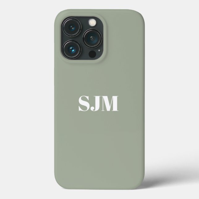 Verde moderno Nome do monograma personalizado (Verso)
