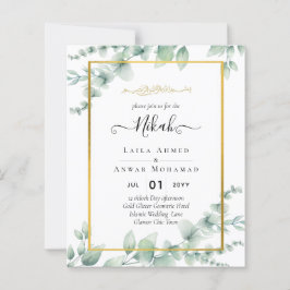 Verde NIKAH WALIMAH Eucalyptus DOURADO CÓDIGO QR I