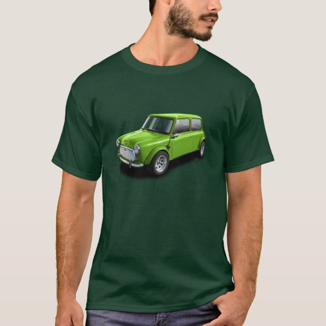 Verde no mini t-shirt clássico verde do carro (Frente)