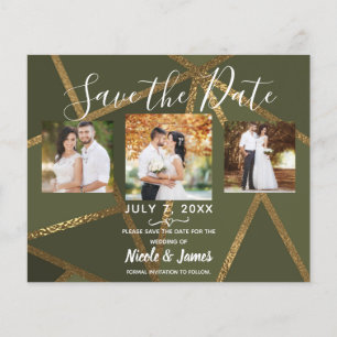 Verde Oliva Dourado Bronze Geométrico Moderno Salv