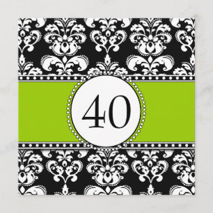 Verde preto dos convites do aniversário de 40 ano
