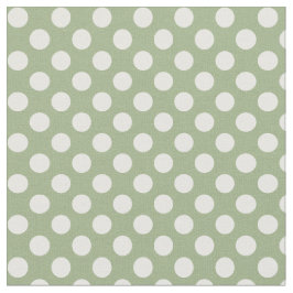 Verde prudente com tecido branco das bolinhas