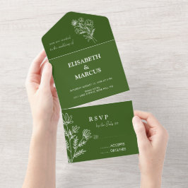 Verde simples Tudo em um único cartão rsvp de conv
