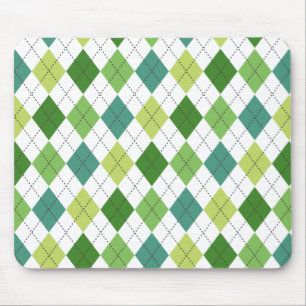 Verde, Teal e Limão Argyle Preppy Mousepad