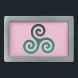 Verde Triskele Símbolo Celta Antigo Rosa<br><div class="desc">Símbolo verde Triskele. O símbolo Triskele ou Triskelion é constituído por três espirais interpressas ou três braços como se estivesse a sair do seu centro. Esse símbolo celta de movimento ou ação representa os três mundos: celeste,  físico e espiritual.</div>