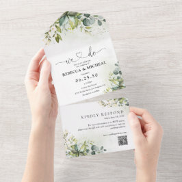 Verde Tudo em Um Convite de casamento