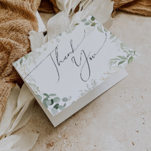 Verde Whimsical e Cartões de agradecimentos dobrad