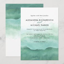 Verdes de Aquarela | Convite De Casamento