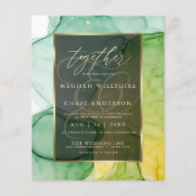 Verdes e Goldes Incríveis Tinta Líquida Abstrato