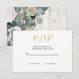 Vereador RSVP de Casamento Dourado Elegante de Mad