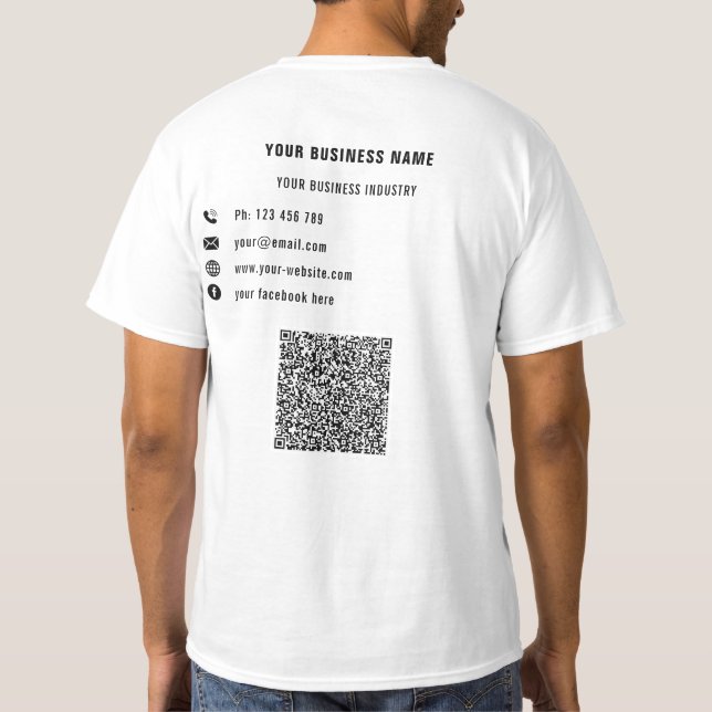 Verificação de código QR e T-Shirt comercial de te (Verso)