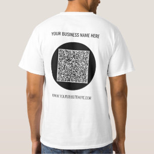 Verificação de código QR e T-Shirt comercial de te