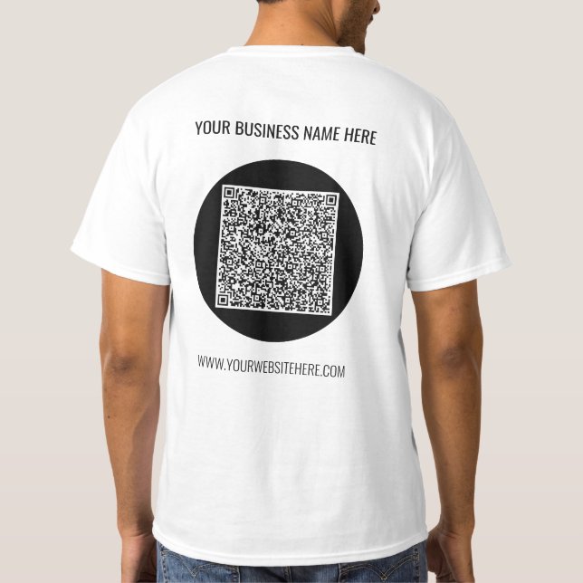 Verificação de código QR e T-Shirt comercial de te (Verso)