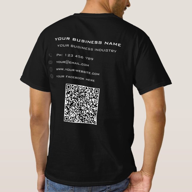 Verificação de código QR e T-Shirt comercial de te (Verso)