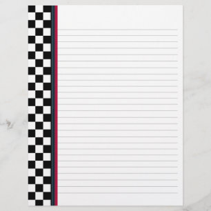 Verificação preto e branco com papel vermelho da