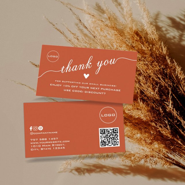 Verificação QR Obrigado | Cartão de visita de Logo (Criador carregado)