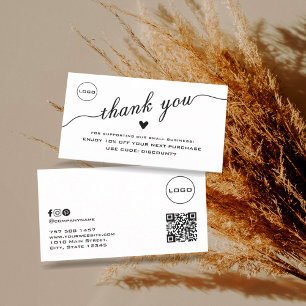 Verificação QR Obrigado   Cartão de visita de Logo