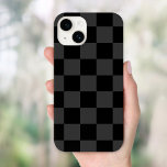 Verificação retrorreflectora preta<br><div class="desc">Capa de telefone de impressão do quadro de verificação da Trendy boho em cinzas de carvão negro e cores pretas. Use as ferramentas de design para adicionar seu próprio monograma,  nome ou outro texto,  ou alterar a cor de fundo para criar um único cobrir de dispositivo tipo.</div>
