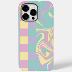 Verificações e espirais Pastel Rosa, Amarelo, Púrp