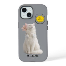 VERIFIQUE MEO Gato Branco com Auscultadores – Pers